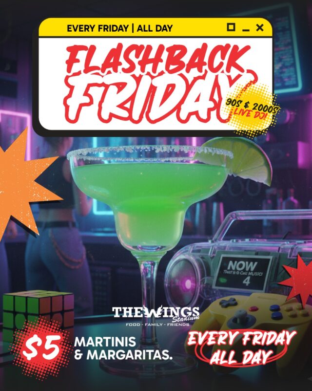 Back to the hits that never miss 🎧✨

90s & 2000s music · LIVE DJ all day

Happy Hour 3–7 PM
$5 Martinis & Margaritas waiting.

📍 5000 Pecan Blvd, McAllen, TX
👉 Start your weekend right

#90s2000s #RGVBars #TheWingsStadium