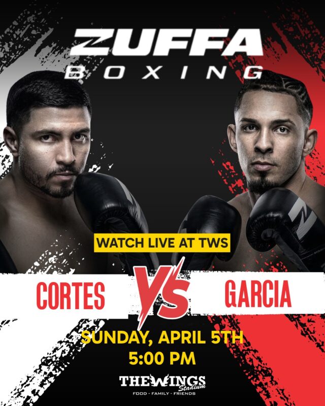 Boxing night is locked in 🥊🔥
Zuffa Boxing 05
Cortes vs Garcia

📅 April 5, 2026

📍 5000 Pecan Blvd, McAllen, TX
👉 Be there for every round.

#BoxingNight #TheWingsStadium #RGVSports