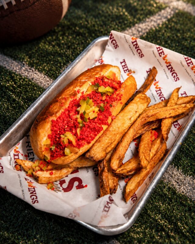 The dog just got dangerous. 

Hot Cheeto Dog, crusted red and loaded up.

Football season meets spooky season, all on one bun.

The Wings Stadium · 5000 Pecan Blvd, McAllen, TX

#thewingsstadium #hotcheetodog #mcallentx