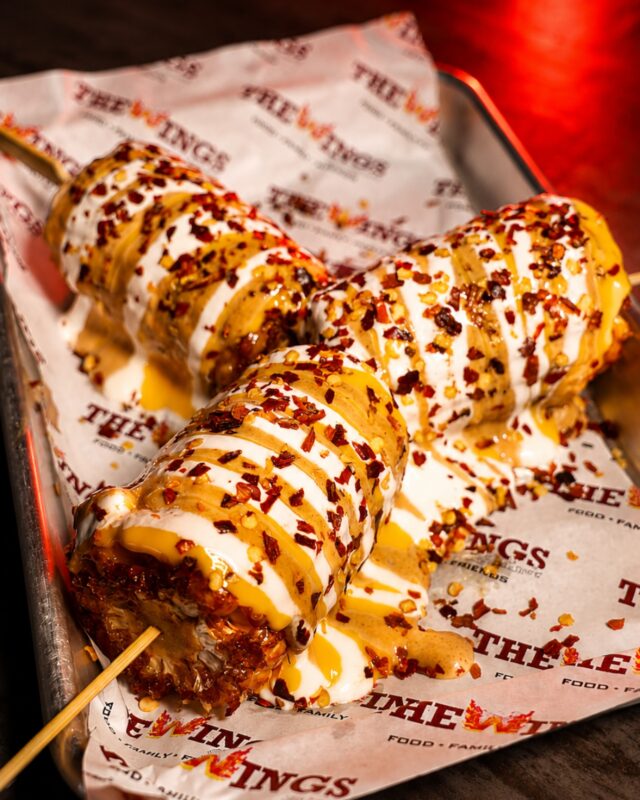 Elote, but fried.🌽

Corn on the cob covered in melted cheese, chipotle mayo, sour cream, and dusted crushed red peppers. Cover it in Hot Cheetos if you’re brave.

The Wings Stadium · McAllen · 

#thewingsstadium #friedelote #rgveats
