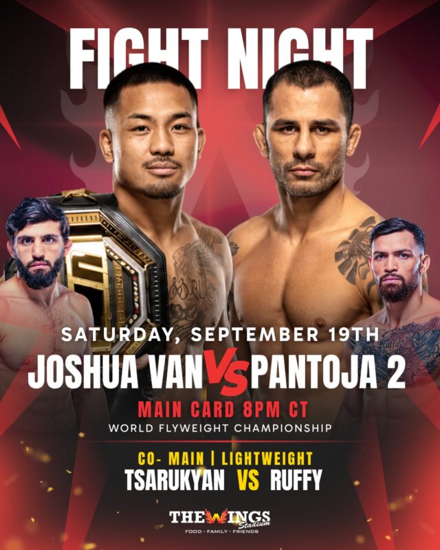 UFC 331 on every screen. 🥊

Van vs Pantoja 2 for the flyweight title. Tsarukyan vs Ruffy at lightweight.

Saturday, September 19. Main card 8PM CT.

$15 Miller or Bud Light buckets, five beers. $5 appetizers. $5 Bud Light 24oz draft.

The Wings Stadium · 5000 Pecan Blvd, McAllen

#thewingsstadium #ufc331 #rgvsports #mcallentx