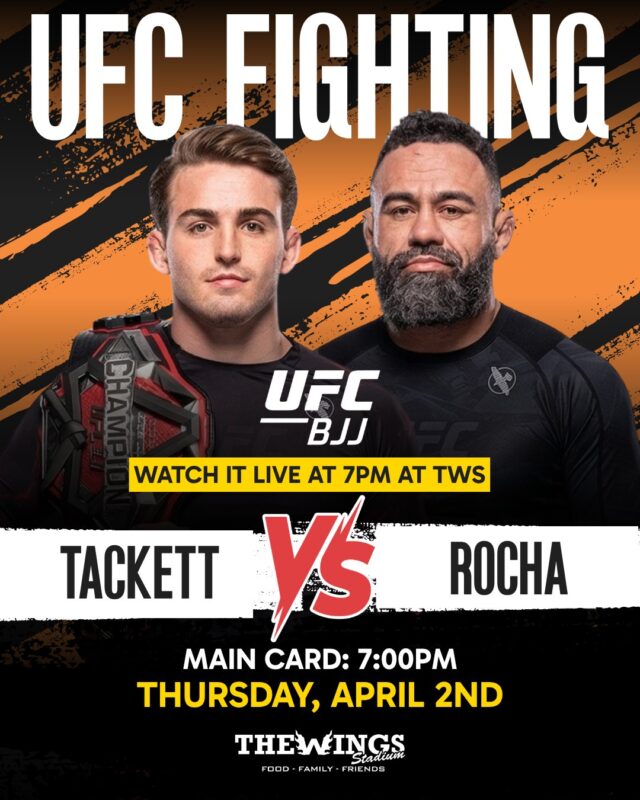 Not all fights are loud.
Some are technical. 🥋🔥

UFC BJJ 7: Tackett vs Rocha
Thursday · April 2 · 7:00 PM

📍 5000 Pecan Blvd, McAllen, TX
👉 Watch every move live.

#UFCBJJ #TheWingsStadium #RGVSports